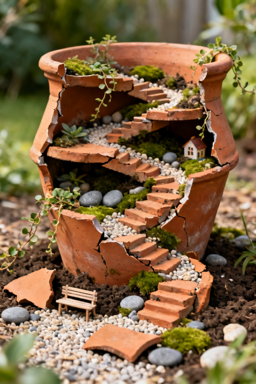 Broken Pot Scenes with Layered Paths