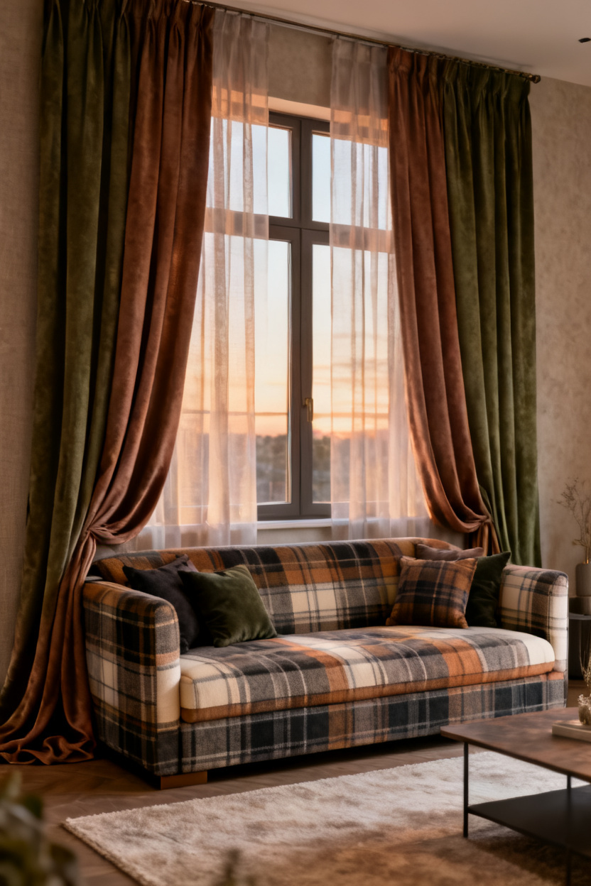 Curtains That Deepen Plaid