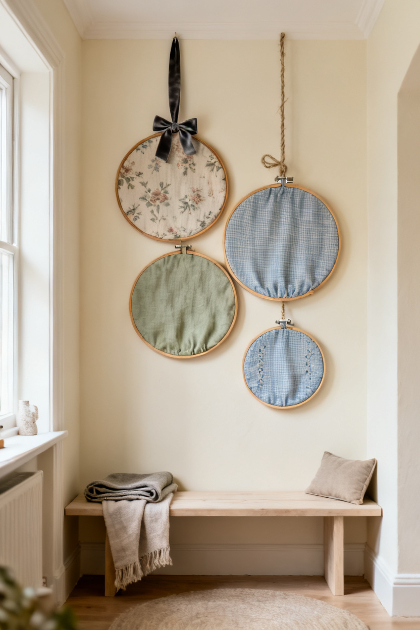 Framed Embroidery Hoop Accent