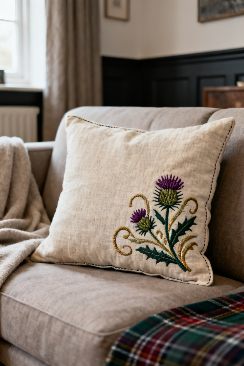 Linen Thistle Pillow