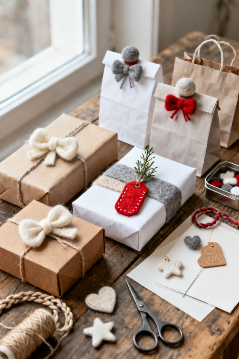 Mini Wool Gift Embellishments