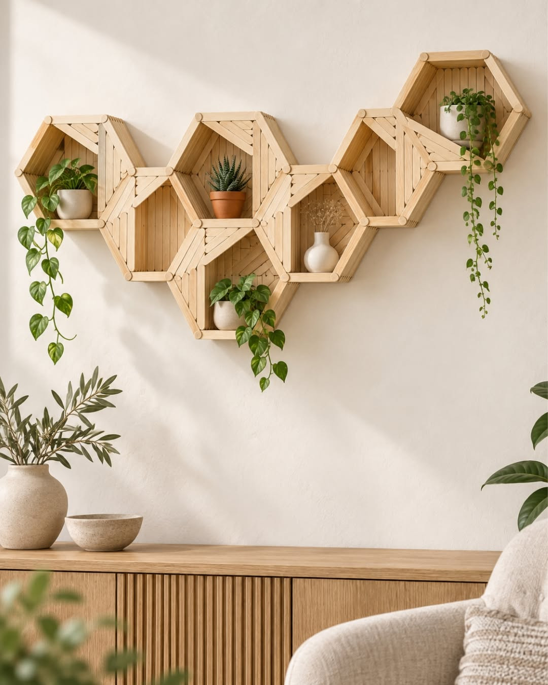 Minimalist Hexagon Shelves