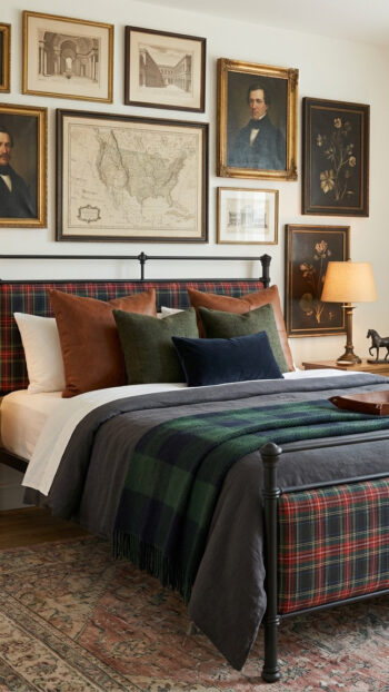 Mix Plaid Bedding With Weathered Wood