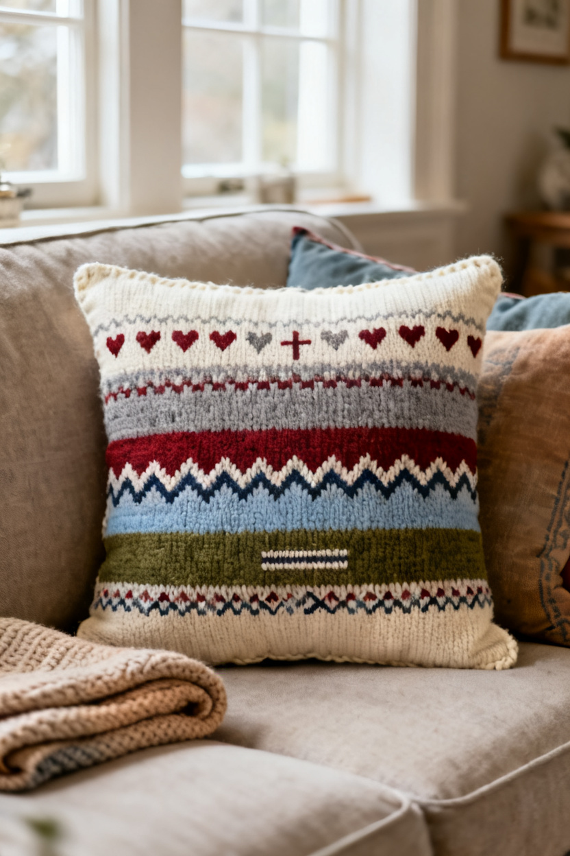 Mixed Motif Sampler Cushion