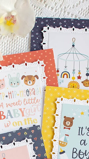 Scalloped Pastel Baby Cards