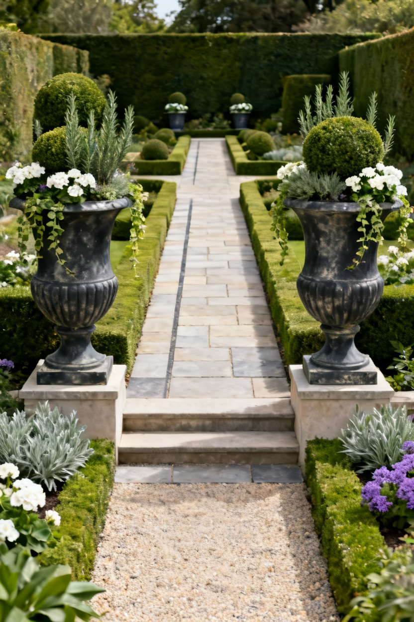 sculptural urns for formal paths Sculptural Urns for Formal Paths