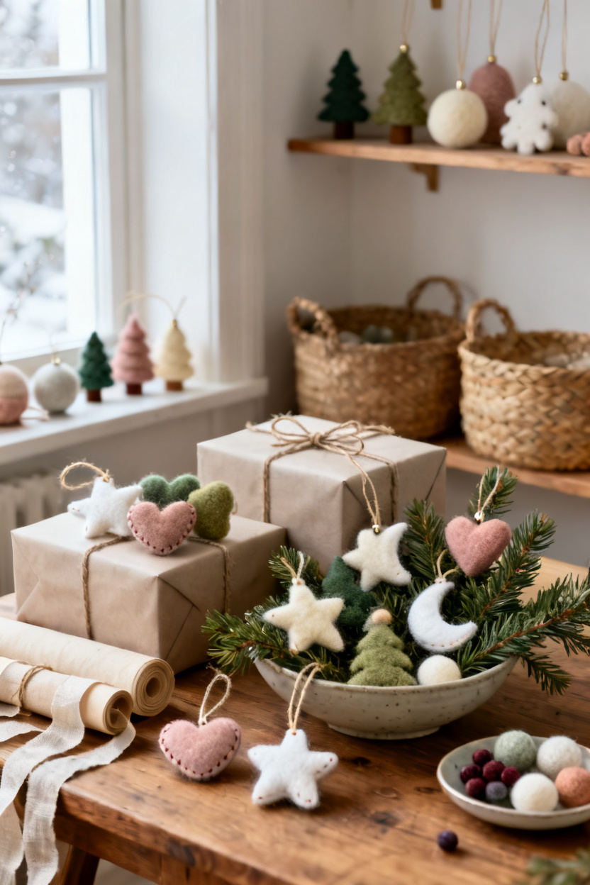 Soft Felted Wool Ornaments