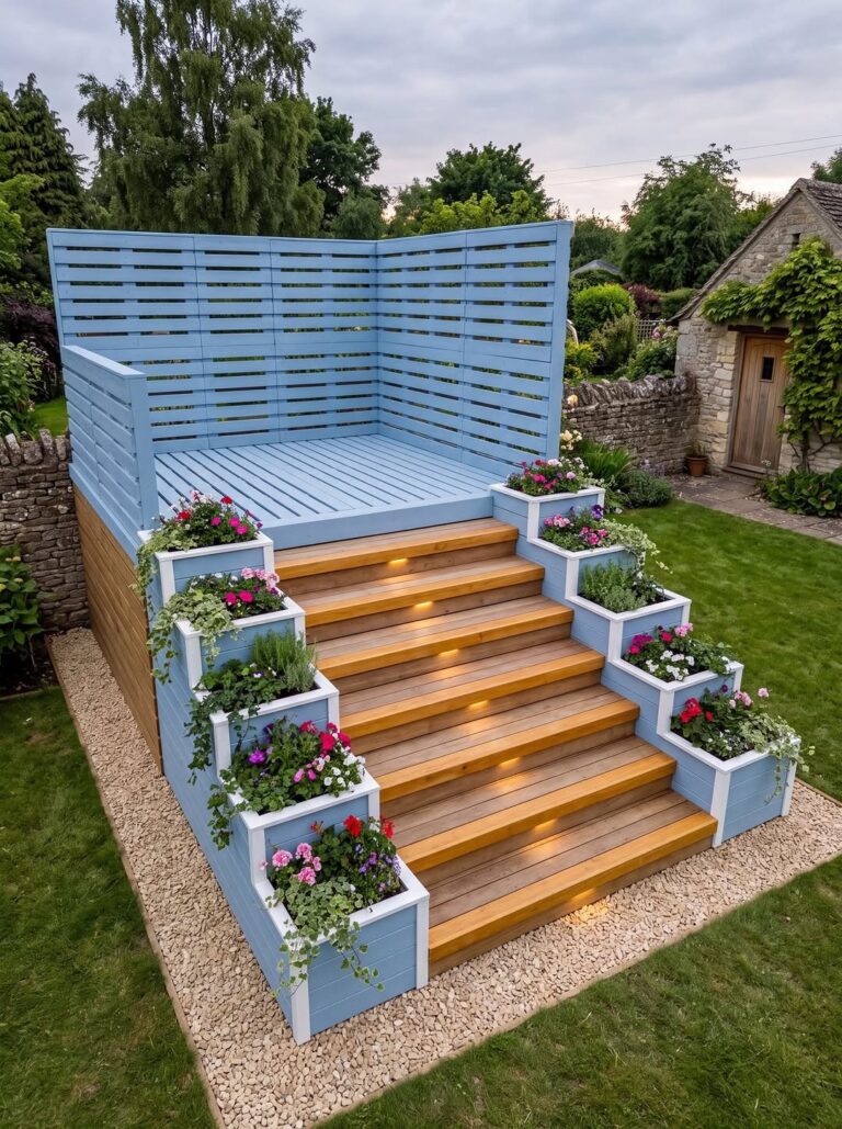 Step-Down Deck with Planters