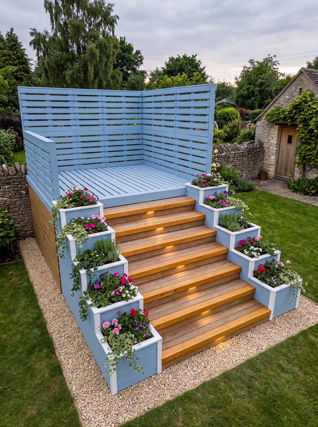 step down deck with planters Step-Down Deck with Planters